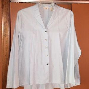 J.Jill Button Down Cotton Shirt Powder Blue